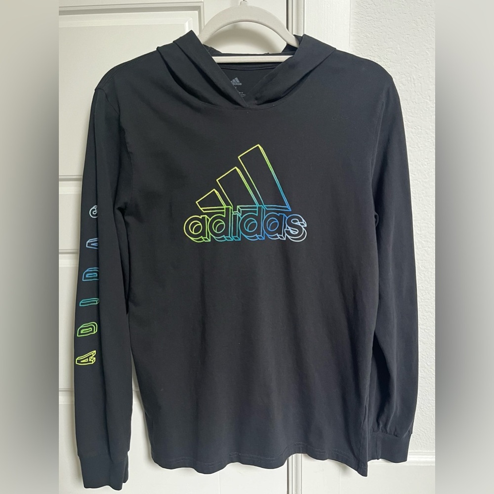 Boys Adidas Pro Lineage Long Sleeve Hooded Tee